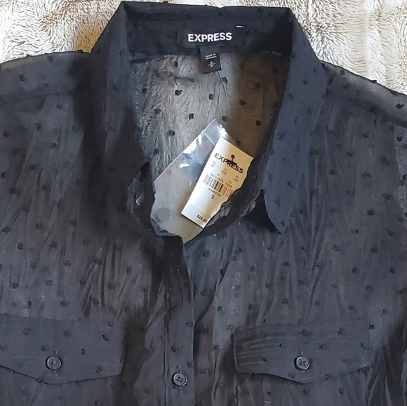 BNWT Express Swiss Dot sleeveless top -Sz SM - Picture 2 of 4